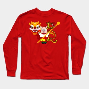 Happy Chinese New Year! The Lion, The Pig and The Dragon Long Sleeve T-Shirt